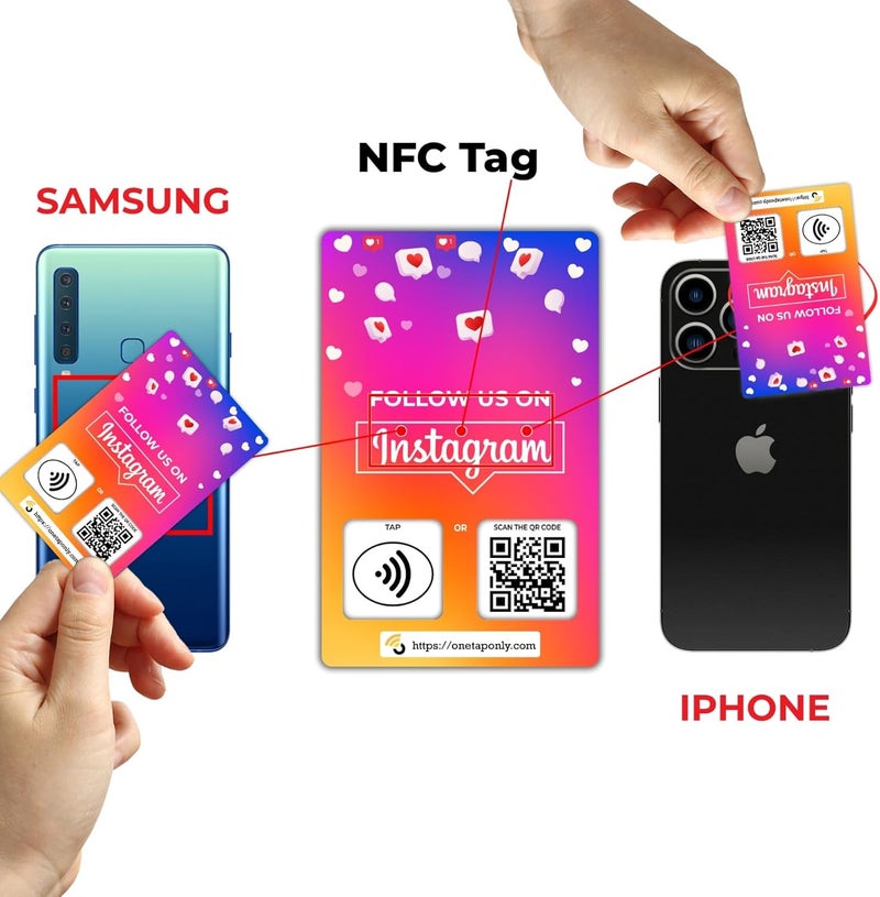 One Tap Only 1 Unit Social Review Tap Card | Review QR Code | Contactless review card | NFC Tap Card | Unlimited Use (1-Instagram Card) - Image 4